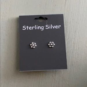 Sterling silver flower earrings